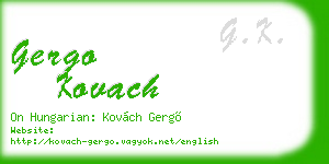 gergo kovach business card