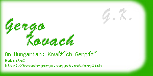 gergo kovach business card